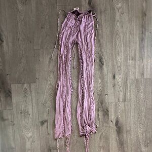 Flared Lace-Up Detail Trousers